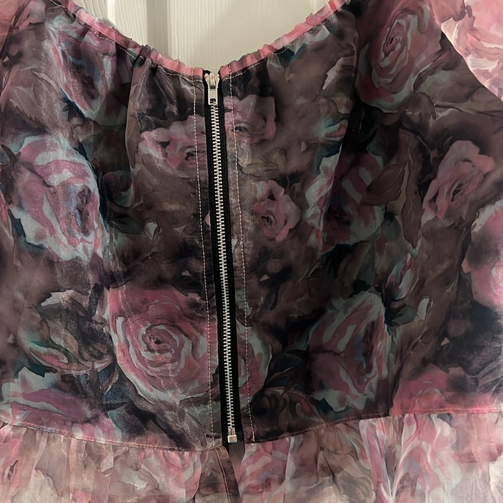 Cider lined chiffon blouse multi color size 0XL. - Picture 3 of 5